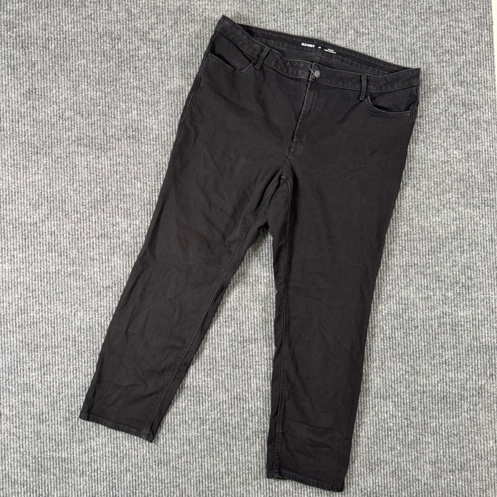 Old Navy Womens 20 Black Straight Leg Jeans‎ Y2K 90s Grunge Minimalist